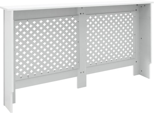 ECD Germany Diamond Pattern Heizkörperabdeckung aus MDF Weiß 152x19x82cm