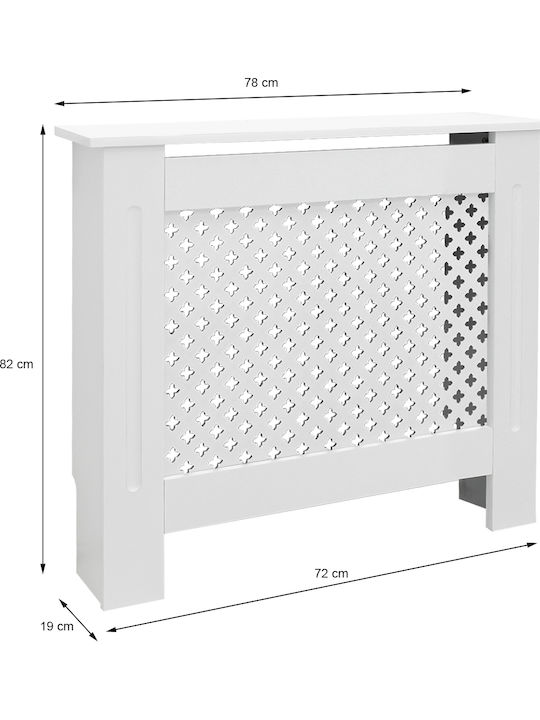 ECD Germany Diamond Pattern Radiator Cover from MDF White 78x19x82cm