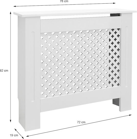 ECD Germany Diamond Pattern Radiator Cover from MDF White 78x19x82cm