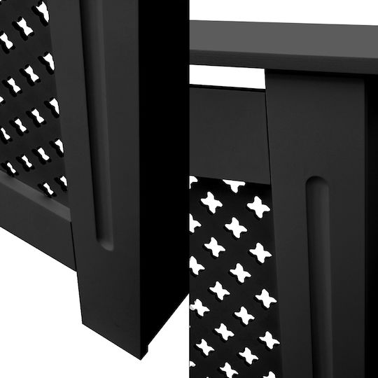 ECD Germany Diamond Pattern Κάλυμμα Καλοριφέρ από MDF Μαύρο 78x19x82cm