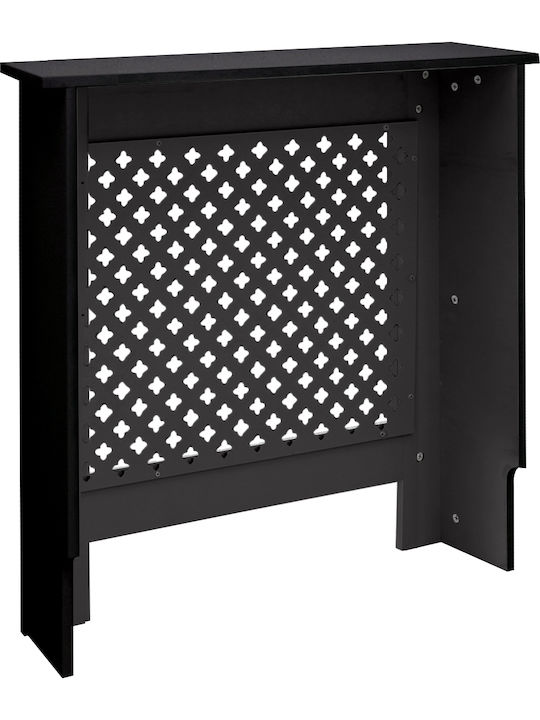 ECD Germany Diamond Pattern Radiator Cover from MDF Black 78x19x82cm