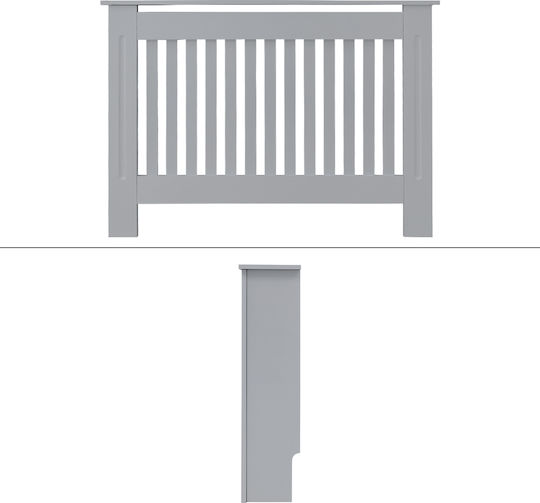 ECD Germany Country Style Radiator Cover from MDF Gray 78x19x82 cm
