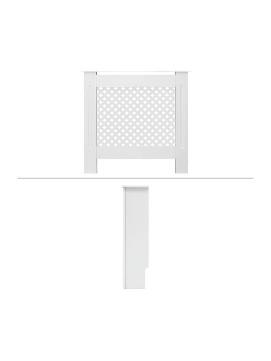 ECD Germany Diamond Pattern Radiator Cover from MDF White 78x19x82cm