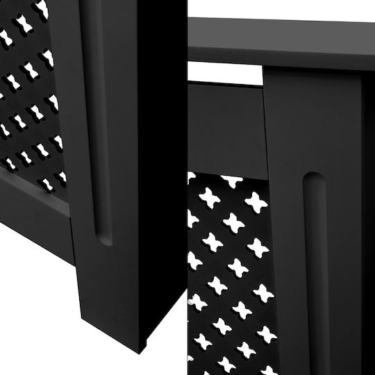 ECD Germany Diamond Pattern Κάλυμμα Καλοριφέρ από Μαύρο 112x19x82cm