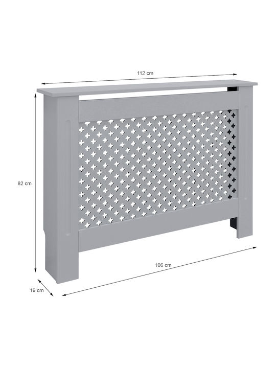 ECD Germany Diamond Pattern Radiator Cover from MDF Gray 112x19x82cm