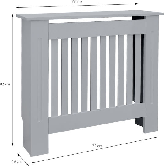ECD Germany Country Style Калориферно Капаче от MDF Сиво 78x19x82см