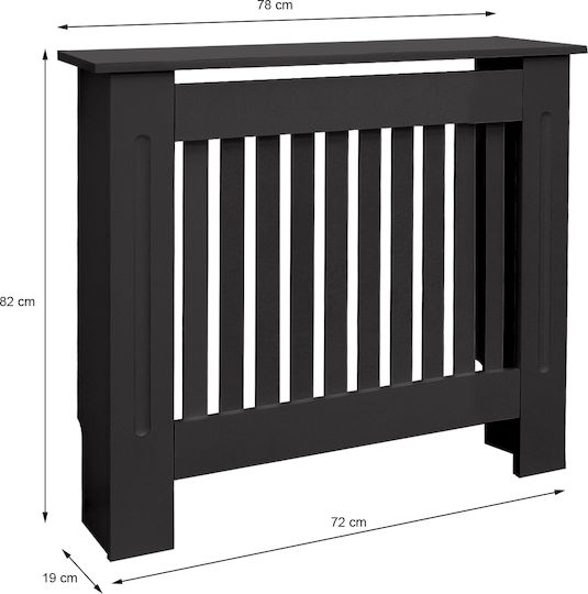 ECD Germany Country Style Radiator Cover from MDF Black 78x19x82cm
