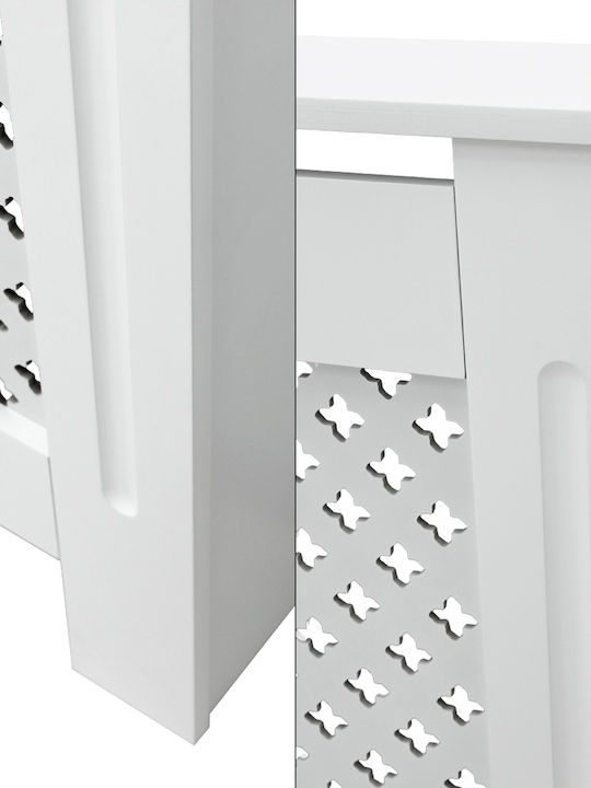 ECD Germany Diamond Pattern Radiator Cover White 112x19x82cm