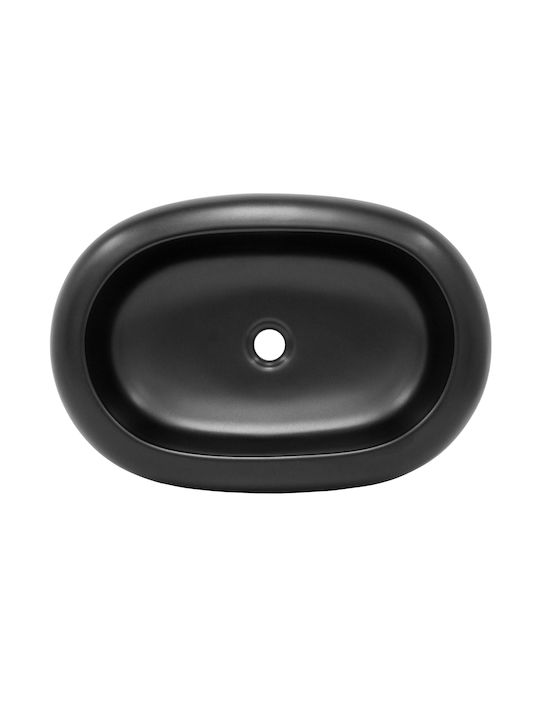 ML-Design Επικαθήμενος Νιπτήρας Κεραμικός 65x45x11cm Μαύρος
