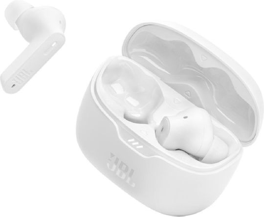 JBL Tune Beam In-ear Bluetooth Handsfree Ακουστικά με Αντοχή στον Ιδρώτα και Θήκη Φόρτισης Λευκά