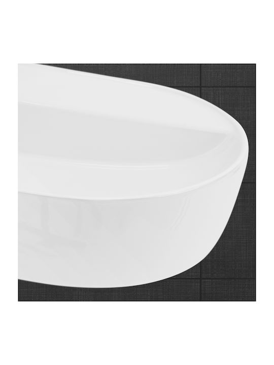ML-Design Επικαθήμενος Νιπτήρας Κεραμικός 80x40x12cm Λευκός