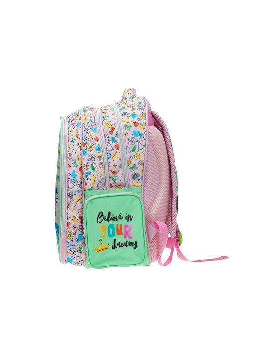 Gim Princess Summer Fun Ghiozdan Scoala de Spate Scoala Primara Multicolor cu Husă pentru Sticlă de Apă 27 Litri