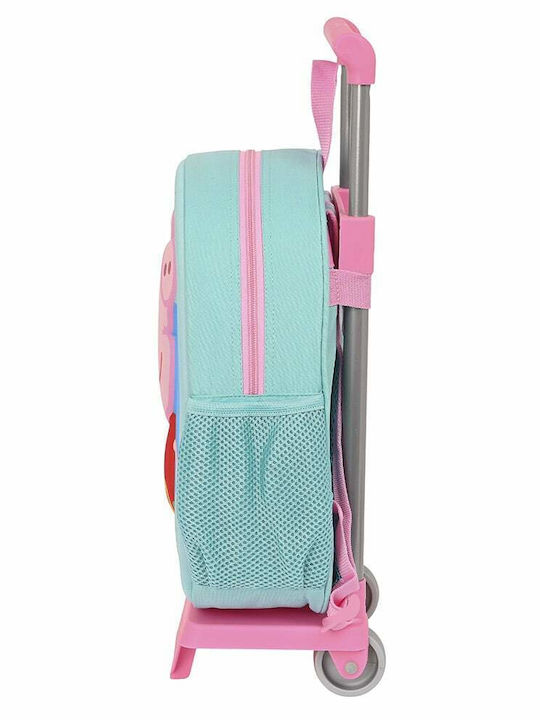Safta School Bag Trolley Kindergarten Light Blue with Water Bottle Holder