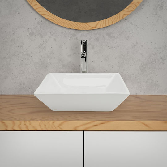 ML-Design Aufgesetztes Waschbecken Keramik 41x41x12cm Weiß