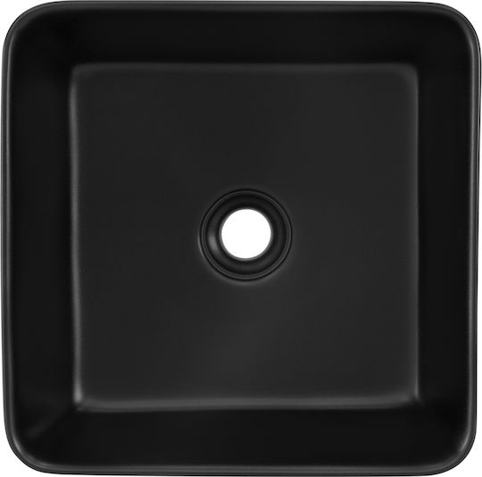 ML-Design Επικαθήμενος Νιπτήρας Κεραμικός 39x39x15cm Μαύρος