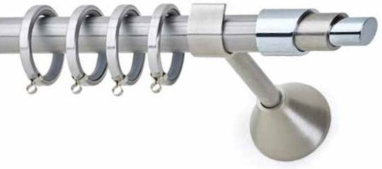 Anartisi Metallic Curtain Pole Fliper Double with Rod Diameter 20mm Length 300cm Nickel Satin