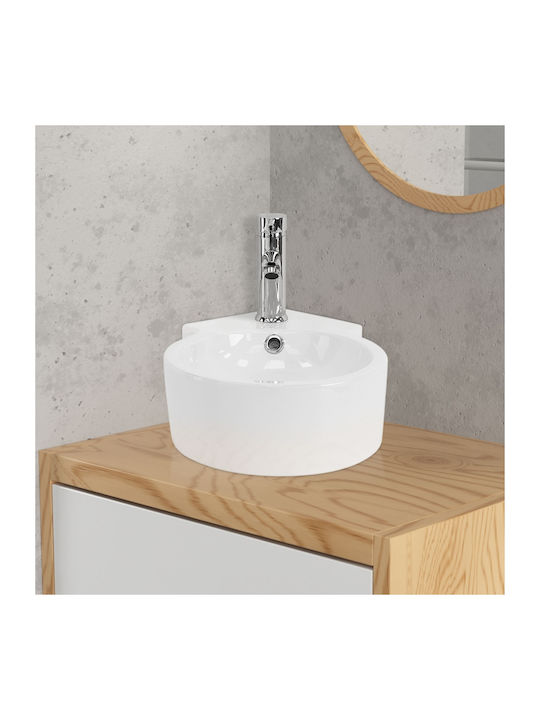 ML-Design Επικαθήμενος Νιπτήρας Κεραμικός 45x36x13cm Λευκός