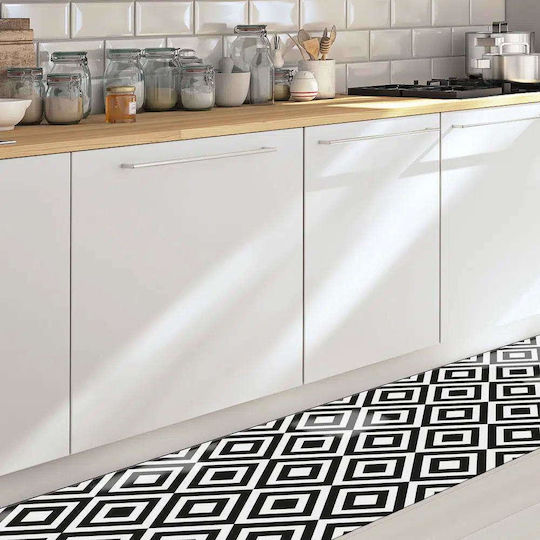 Ango Küchenmatte für den Flur Wasserdicht mit rutschfestem Unterlage Schwarz 50x180εκ.