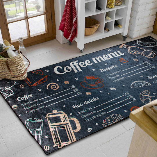 Dimcol Coffee Menu 263 Подложка за Кухненски Пътеки с Антиплъзгащо Подложка Multi 67x150εκ.