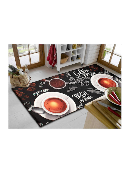 Dimcol Espresso 266 Kitchen Mat Runner with Anti-slip Underlay Multicolour 80x200εκ.