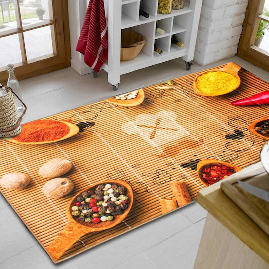 Dimcol Spices 247 Küchenmatte für den Flur mit rutschfestem Unterlage Braun 80x200εκ.