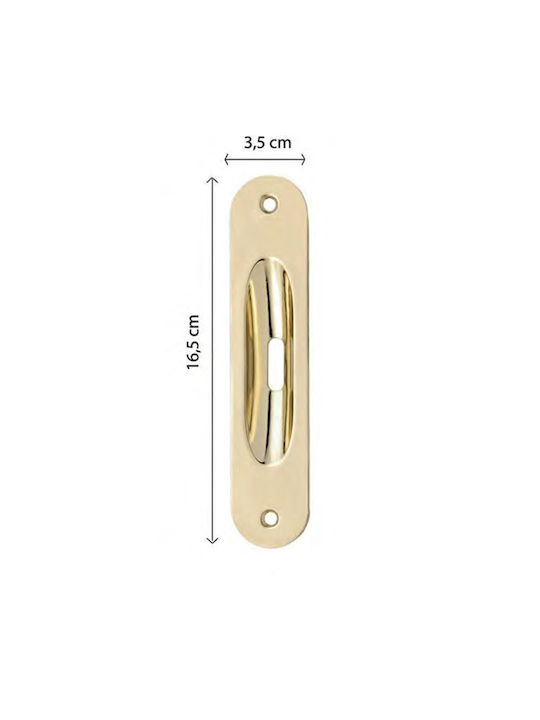 Import Hellas Χρυσή Door Flush Handle with Key Hole 215 166mm