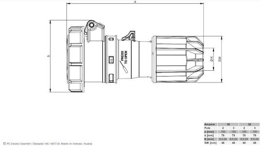 PCElectric Female Industrial Socket 2622V