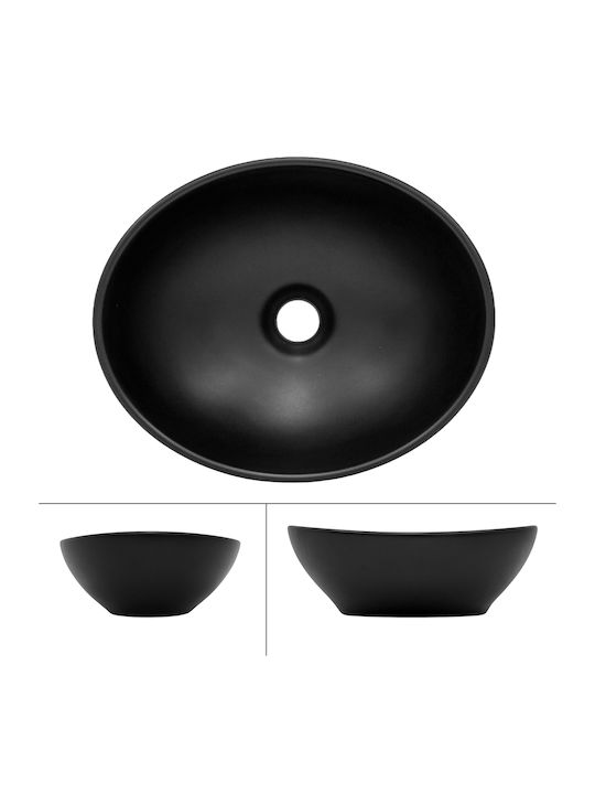 ML-Design Aufgesetztes Waschbecken Keramik 41x33.5x14.5cm Schwarz