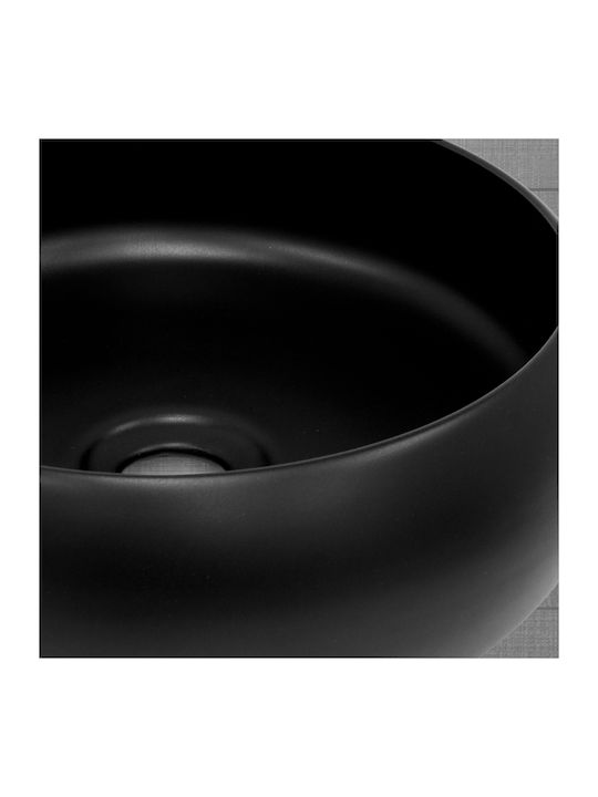ML-Design Aufgesetztes Waschbecken Keramik 35x35x30cm Schwarz