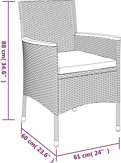 Garden & Outdoor Furniture Set 5 Pieces Gray with Pillows
