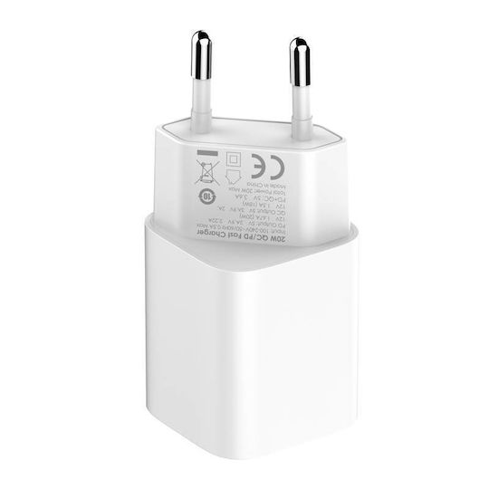 Ldnio Φορτιστής με Θύρα USB-A και Θύρα USB-C και Καλώδιο USB-C - Lightning 20W Power Delivery Λευκός (A2318C)