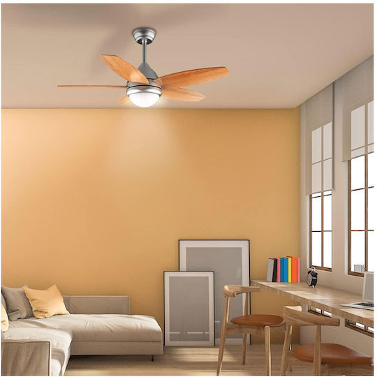 Cecotec EnergySilence Aero 495 Ανεμιστήρας Οροφής 106cm με Φως Καφέ / Ασημί