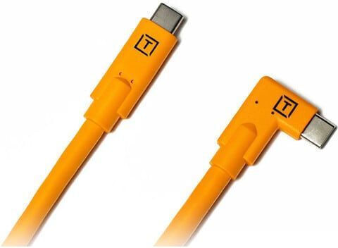 Tether Tools TetherPro Winkel (90°) / Reguläres USB 2.0 Kabel USB-C männlich - USB-C 60W Orange 4.6m TET-CUC15RT-ORG
