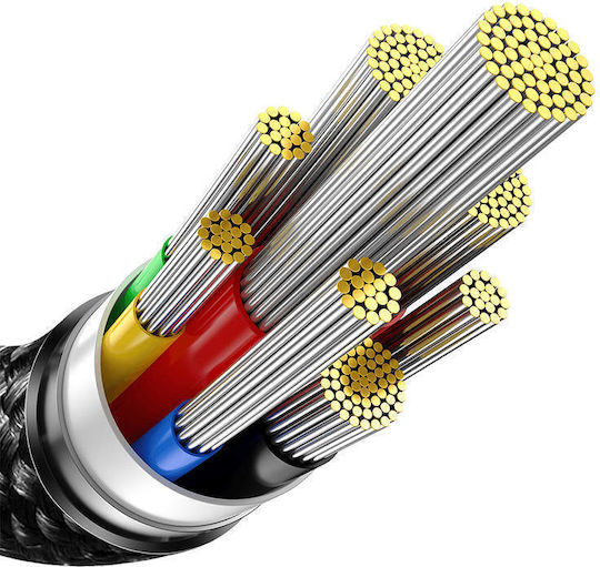 Baseus Tungsten Gold Braided USB 2.0 Cable USB-C Male - USB-C 240W PD Black 1m CAWJ040001