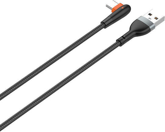 Ldnio LS561 Редовна USB 2.0 Кабел USB-C мъжки - USB-A мъжки Черен 1м