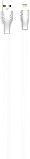 Ldnio LS550 Flat USB-A to Lightning Cable Λευκό 0.2m
