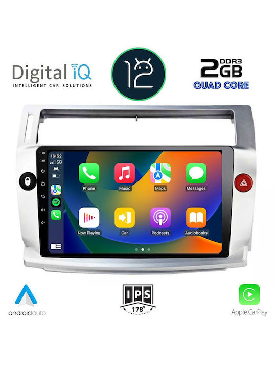 Digital IQ Car-Audiosystem für Citroen C4 2004-2011 (Bluetooth/USB/WiFi/GPS/Apple-Carplay) mit Touchscreen 9"