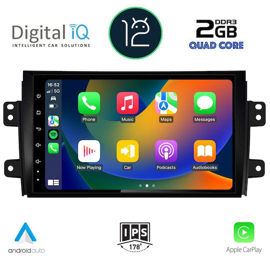 Digital IQ Sistem Audio Auto pentru Fiat Sedici Suzuki SX4 2005-2013 (Bluetooth/USB/WiFi/GPS/Apple-Carplay/Android-Auto) cu Ecran Tactil 9"