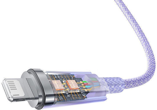 Baseus Explorer Плетена USB-A към Lightning кабел Лилав 1м (CATS010005)