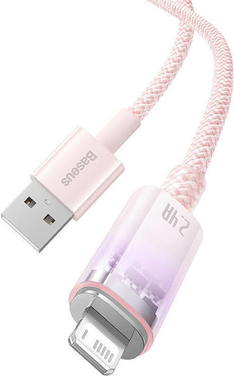 Baseus Explorer Braided USB-A to Lightning Cable 20W Ροζ 1m (CATS010004)