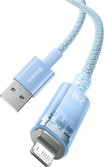 Baseus Explorer Braided USB-A la Cablu Lightning 20W Albastru 1m (CATS010003)