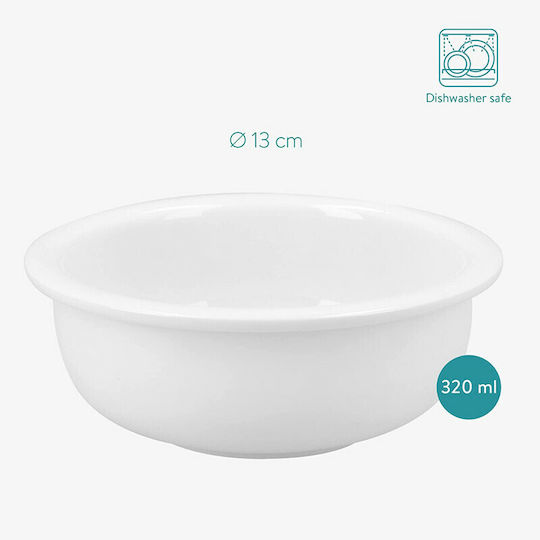 Navaris Cat Bowls Set 3 Ceramic Bowl Food & Water for Dog & Cat with Base 3x 320ml 13.7cm in White Color