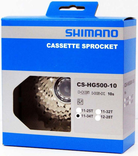 Shimano CS-HG500-10 Road Bike Cassette 10 Speeds with Sprocket 11-34 10SP 11-34