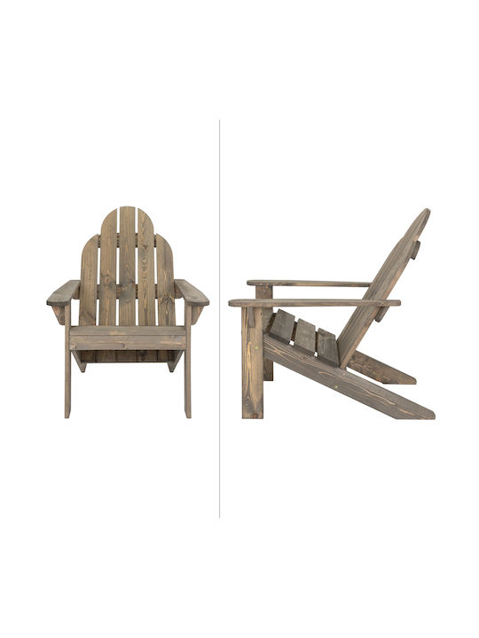Outdoor Chair Wooden Adirondack Brown 92.5x69.5x89cm
