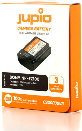 Jupio Camera Battery NP-FZ100 Lithium Ion (Li-Ion) 2040mAh Compatible with Sony