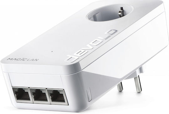 Devolo Magic 2 Lan Triple Powerline Wired with Passthrough Socket and 3 Gigabit Ethernet Ports