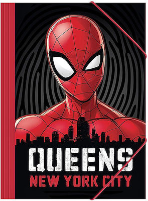 Spiderman Folder with Rubber Band and Ears for Paper A4 Red 6pcs