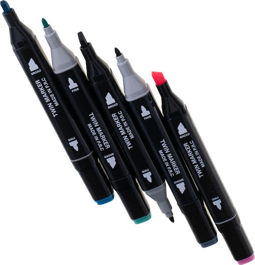 ikonka Design Markers 1mm Multicolour 48pcs