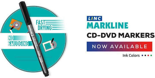 Linc CD/DVD Markers 5mm Black 10pcs