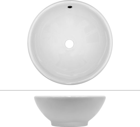 ECD Germany Επικαθήμενος Νιπτήρας Κεραμικός 42x42x17cm Λευκός